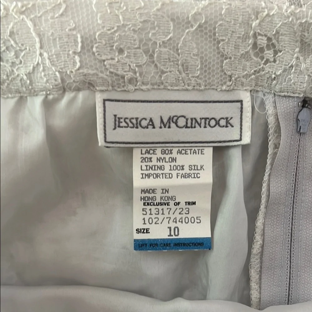 Jessica McClintock Vintage White Lace Skirt